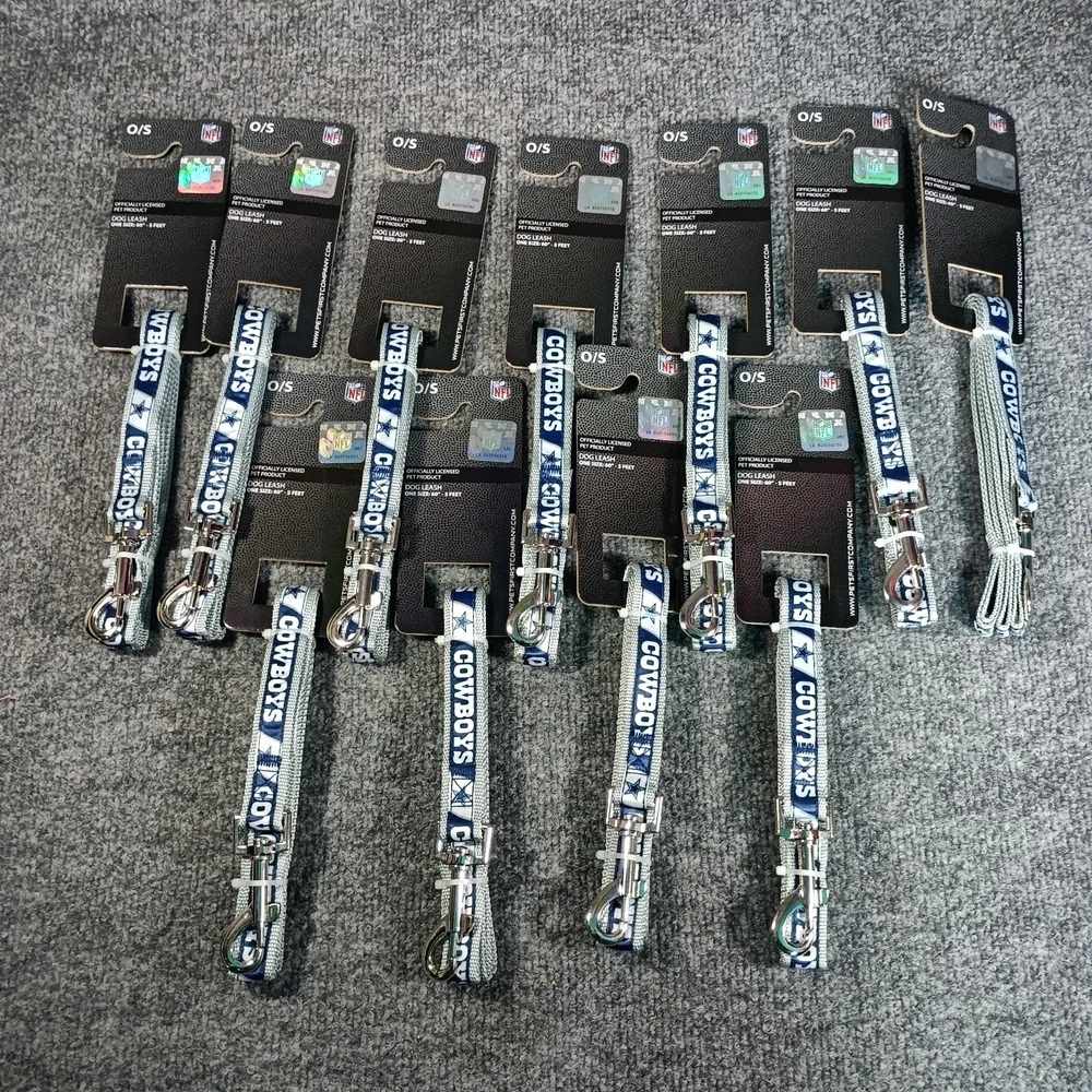 Dallas Cowboys Dog Leash Lot‎ of 11 One Size 5 Feet Official NFL Pet Gear